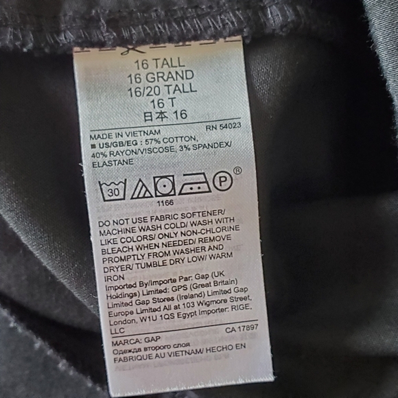 Gap High Rise Slim Crop Pants Size 16 Tall Black Academia Career NWT - Picture 11 of 15